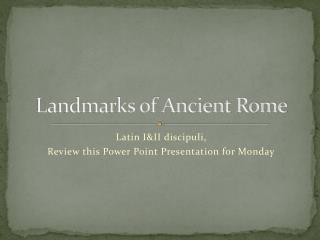 Landmarks of Ancient Rome