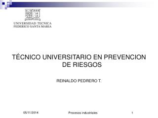 TÉCNICO UNIVERSITARIO EN PREVENCION DE RIESGOS REINALDO PEDRERO T.