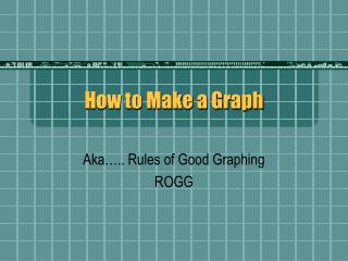 How to Make a Graph