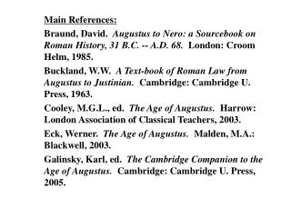 Main References: