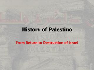 History of Palestine