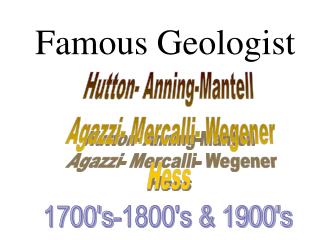 Famous Geologist