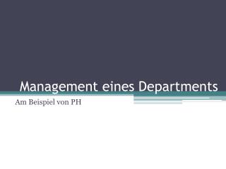 Management eines Departments