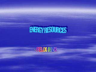 ENERGY RESOURCES