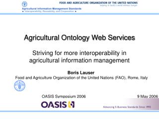Agricultural Ontology Web Services