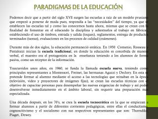 Paradigmas de la educación