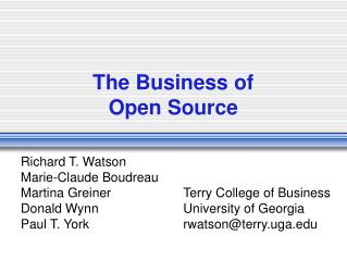 The Business of Open Source