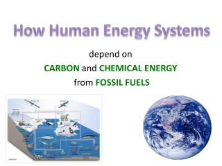 depend on CARBON and CHEMICAL ENERGY from FOSSIL FUELS