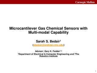 Microcantilever Gas Chemical Sensors with Multi-modal Capability