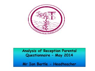Analysis of Reception Parental Questionnaire – May 2014 Mr Ian Bartle - Headteacher