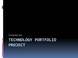 Technology Portfolio Project