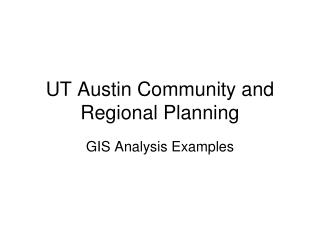 UT Austin Community and Regional Planning