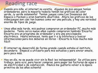 Reading race