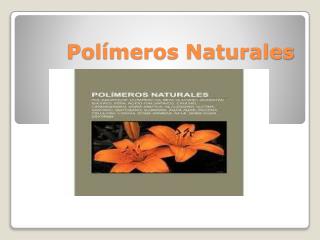 Polímeros Naturales