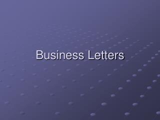 Business Letters