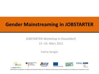 Gender Mainstreaming in JOBSTARTER