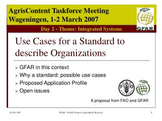 Use Cases for a Standard to describe Organizations