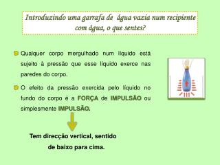 Tem direcção vertical, sentido de baixo para cima.