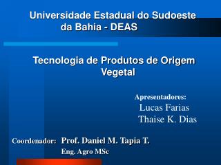 Universidade Estadual do Sudoeste da Bahia - DEAS