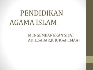 PENDIDIKAN AGAMA ISLAM