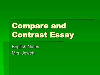 Compare and Contrast Essay