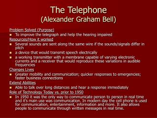 The Telephone (Alexander Graham Bell)