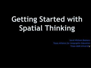 Getting Started with Spatial Thinking