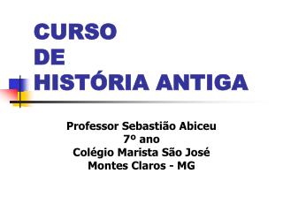 CURSO DE HISTÓRIA ANTIGA