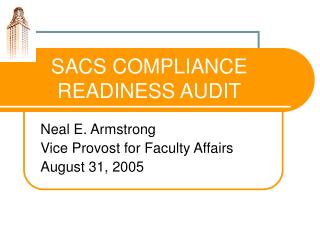 SACS COMPLIANCE READINESS AUDIT