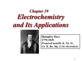 Electrochemistry and Its Applications