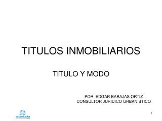 TITULOS INMOBILIARIOS