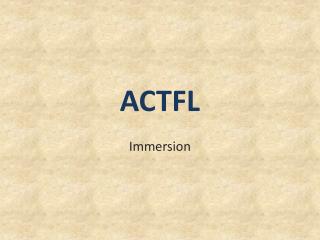 ACTFL