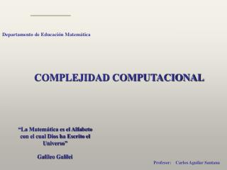 COMPLEJIDAD COMPUTACIONAL