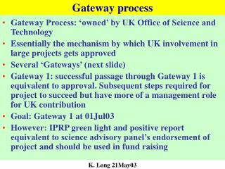 Gateway process