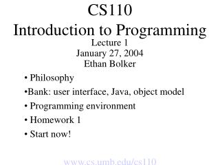 CS110 Introduction to Programming
