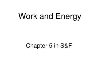 Work and Energy