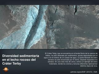 Diversidad sedimentaria en el lecho rocoso del Cráter Terby