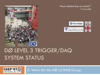 DØ Level 3 Trigger/DAQ System Status
