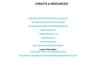 CREDITS &amp; RESOURCES