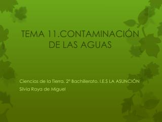 TEMA 11.CONTAMINACIÓN DE LAS AGUAS