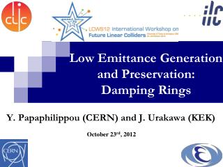 Low Emittance Generation and Preservation: Damping Rings