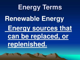 Energy Terms