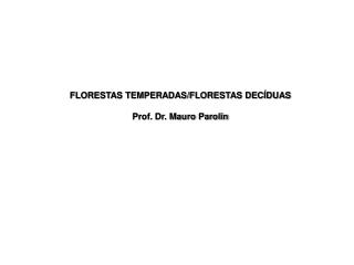 FLORESTAS TEMPERADAS/FLORESTAS DECÍDUAS Prof. Dr. Mauro Parolin
