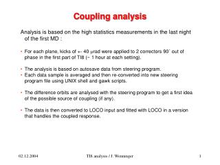 Coupling analysis