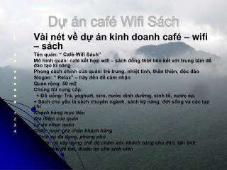 Dự án café Wifi Sách