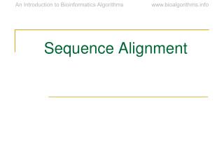 Sequence Alignment