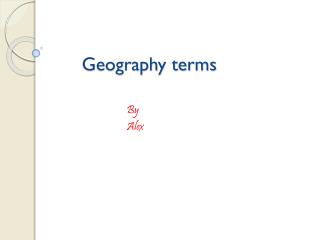 Geography terms