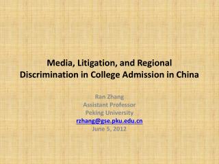 Media, Litigation, and Regional Discrimination in College Admission in China