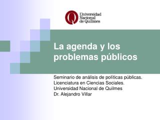 La agenda y los problemas públicos