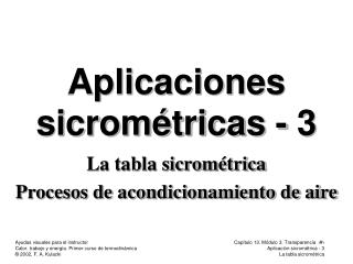 Aplicaciones sicrométricas - 3